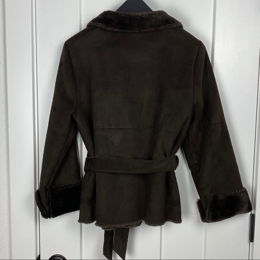 Kenneth Cole New York medium faux suede/fur coat - Picture 7 of 8